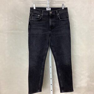 Agolde Black Willow Mid Rise Crop Slim Jeans 28